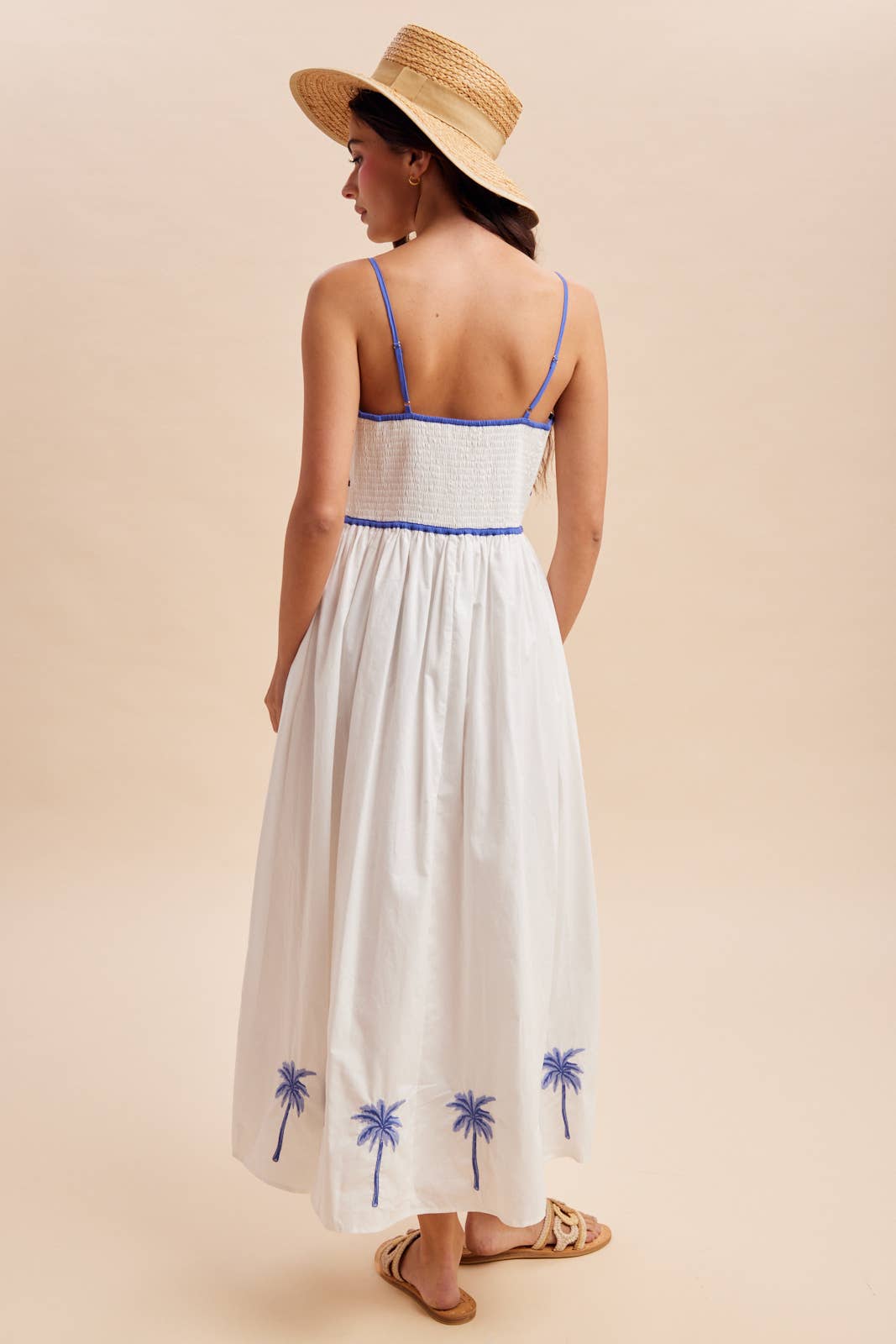 EMBROIDERED CONTRAST SLEEVELESS MAXI DRESS