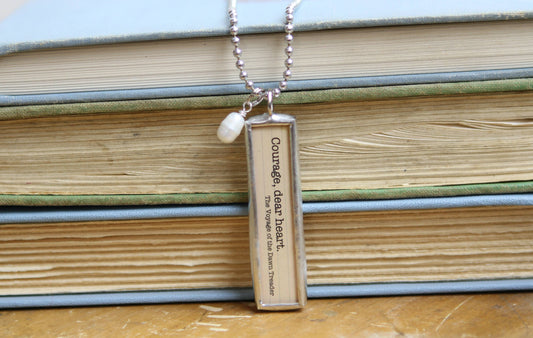Courage Dear Heart C.S. Lewis Literary Book Charm