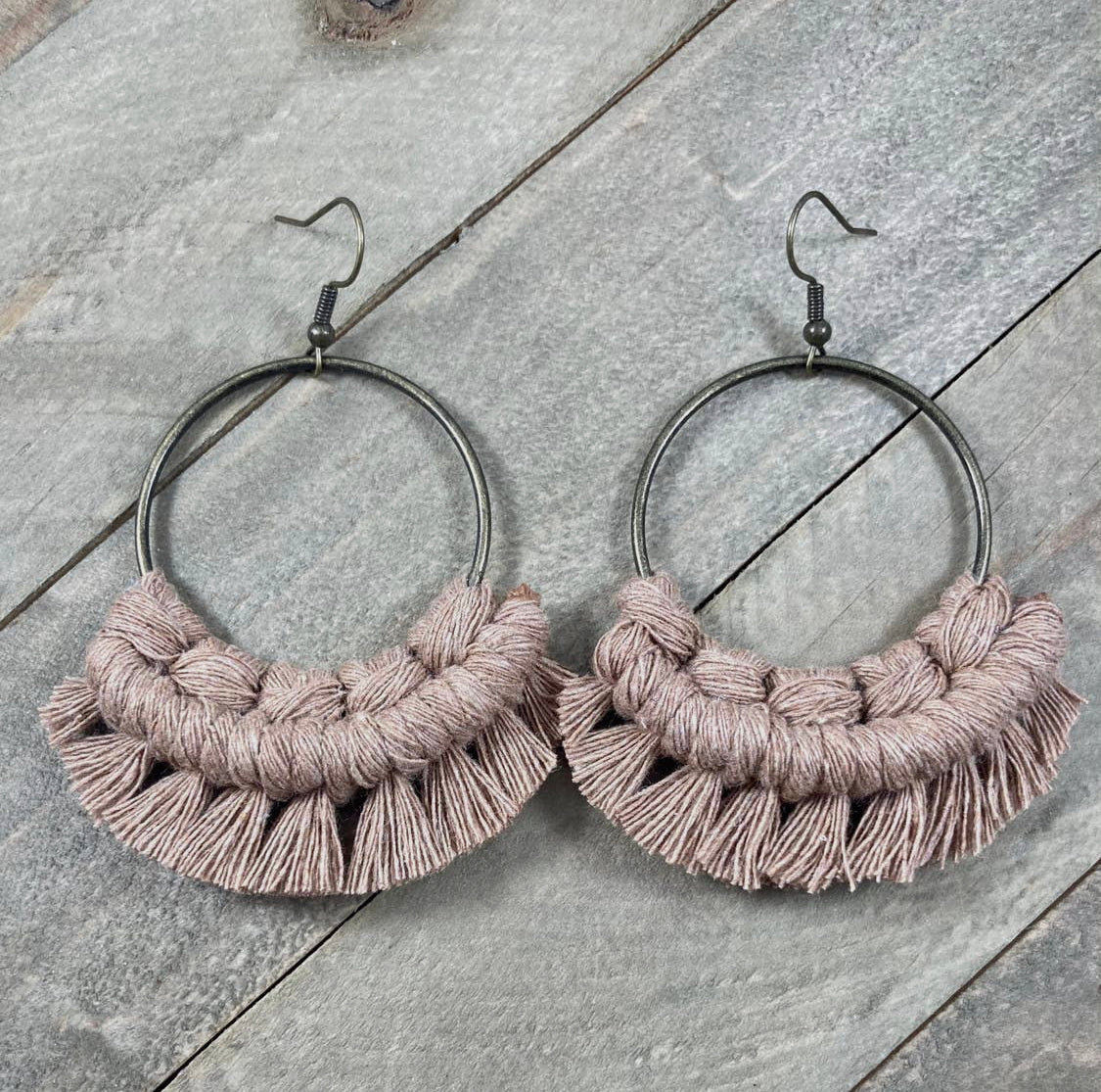 Large Round Fringe Earrings