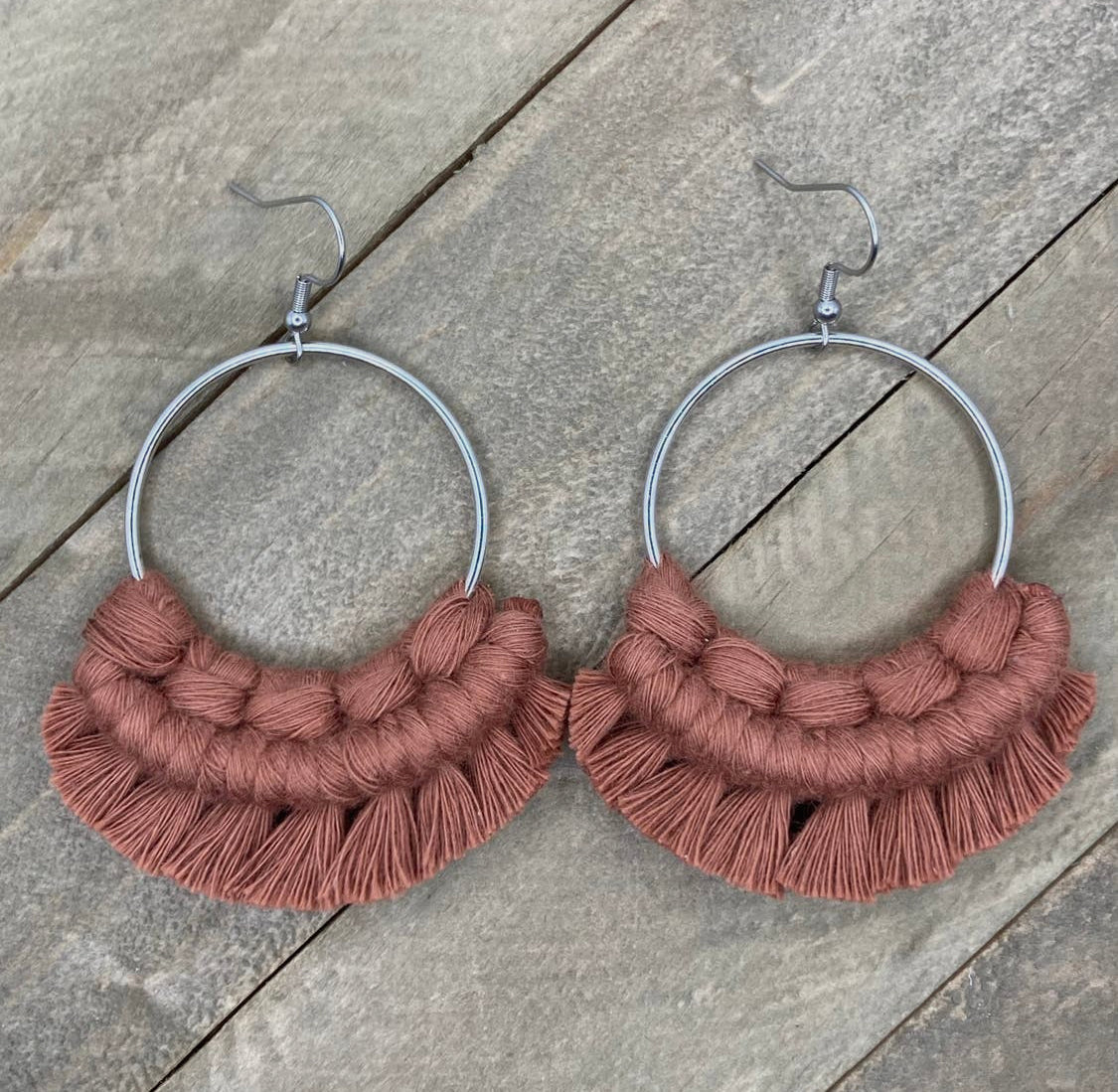 Large Round Fringe Earrings