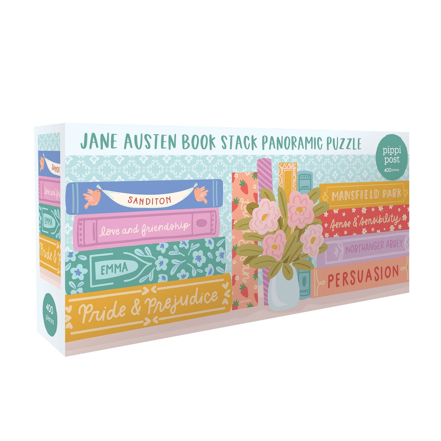 Jane Austen Book Stack - 400 Piece Panoramic Jigsaw Puzzle