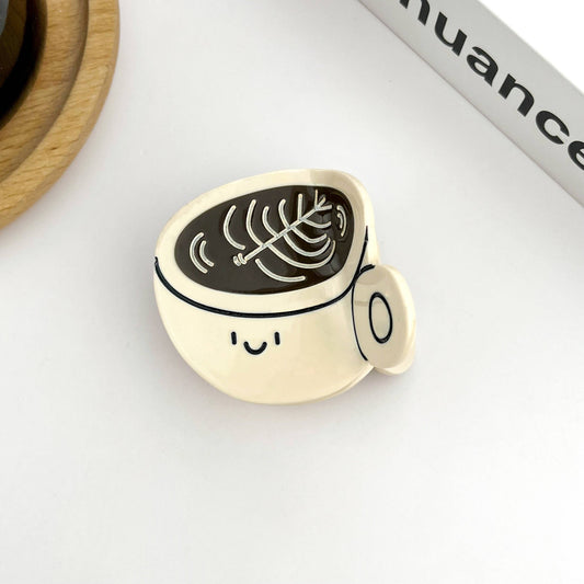 Coffee Cup Claw Clip, Acetate Hair Clip