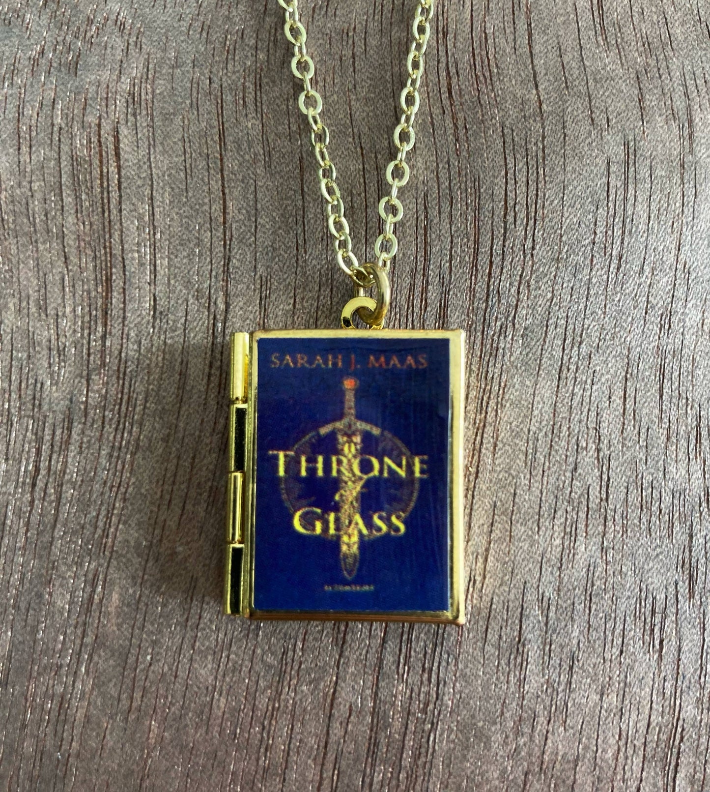 Book Locket Throne of Glass: Brass
