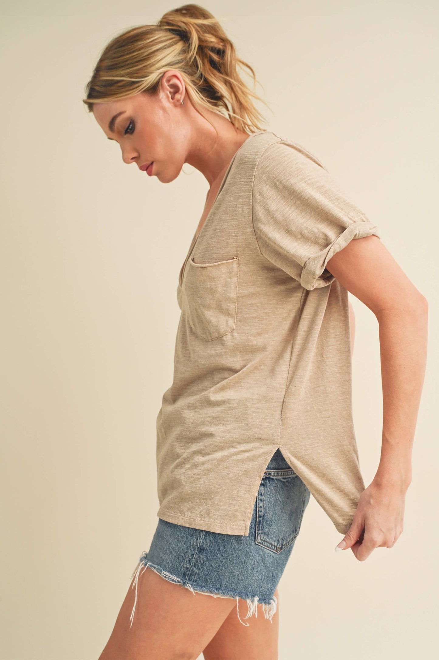 V-Neck Short Sleeve Top