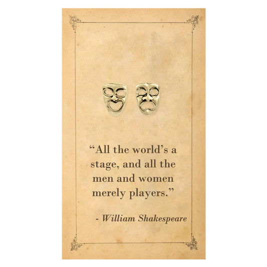 Literary Quotes Tragedy & Comedy Post Earrings
