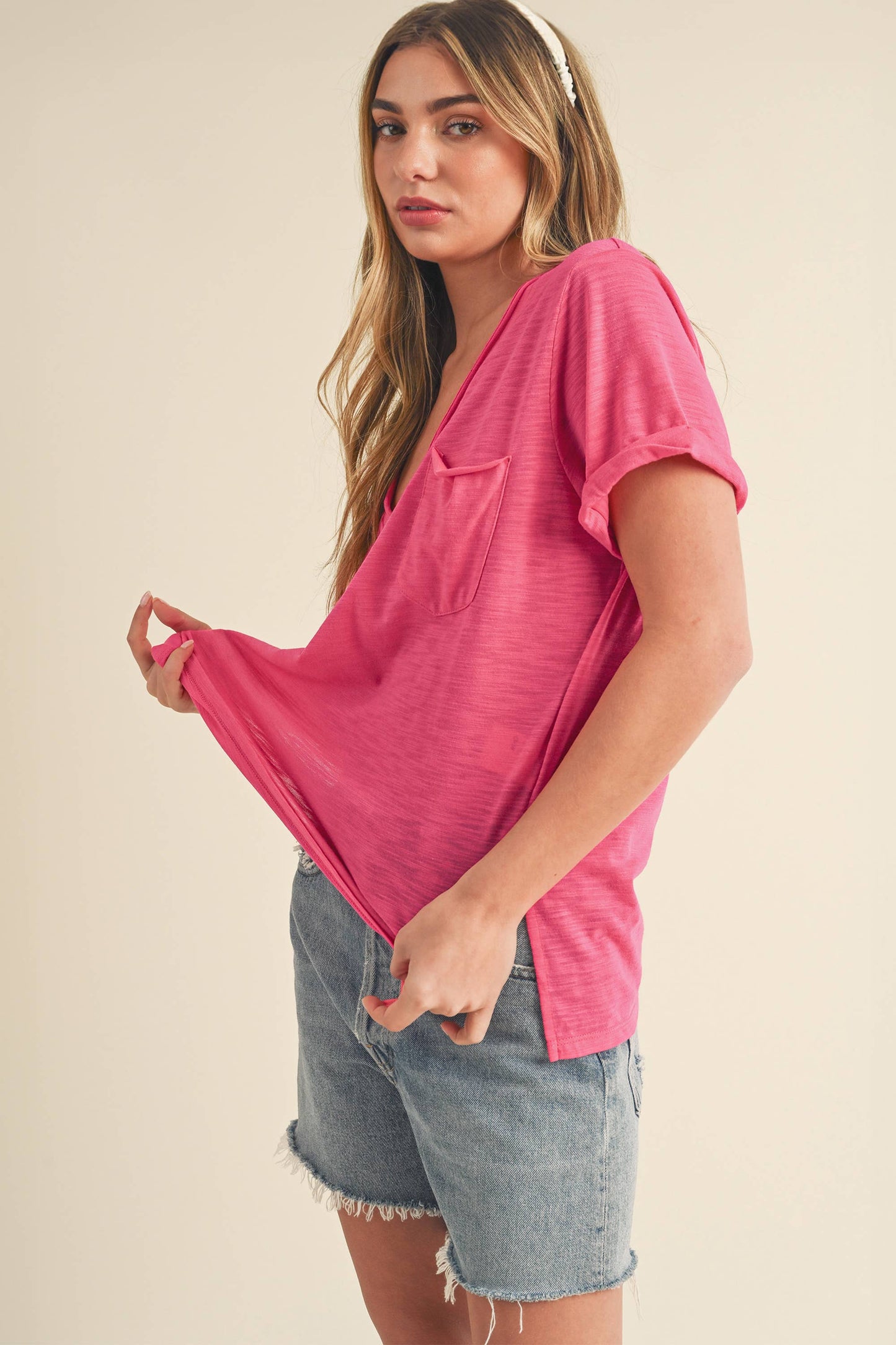 V-Neck Short Sleeve Top