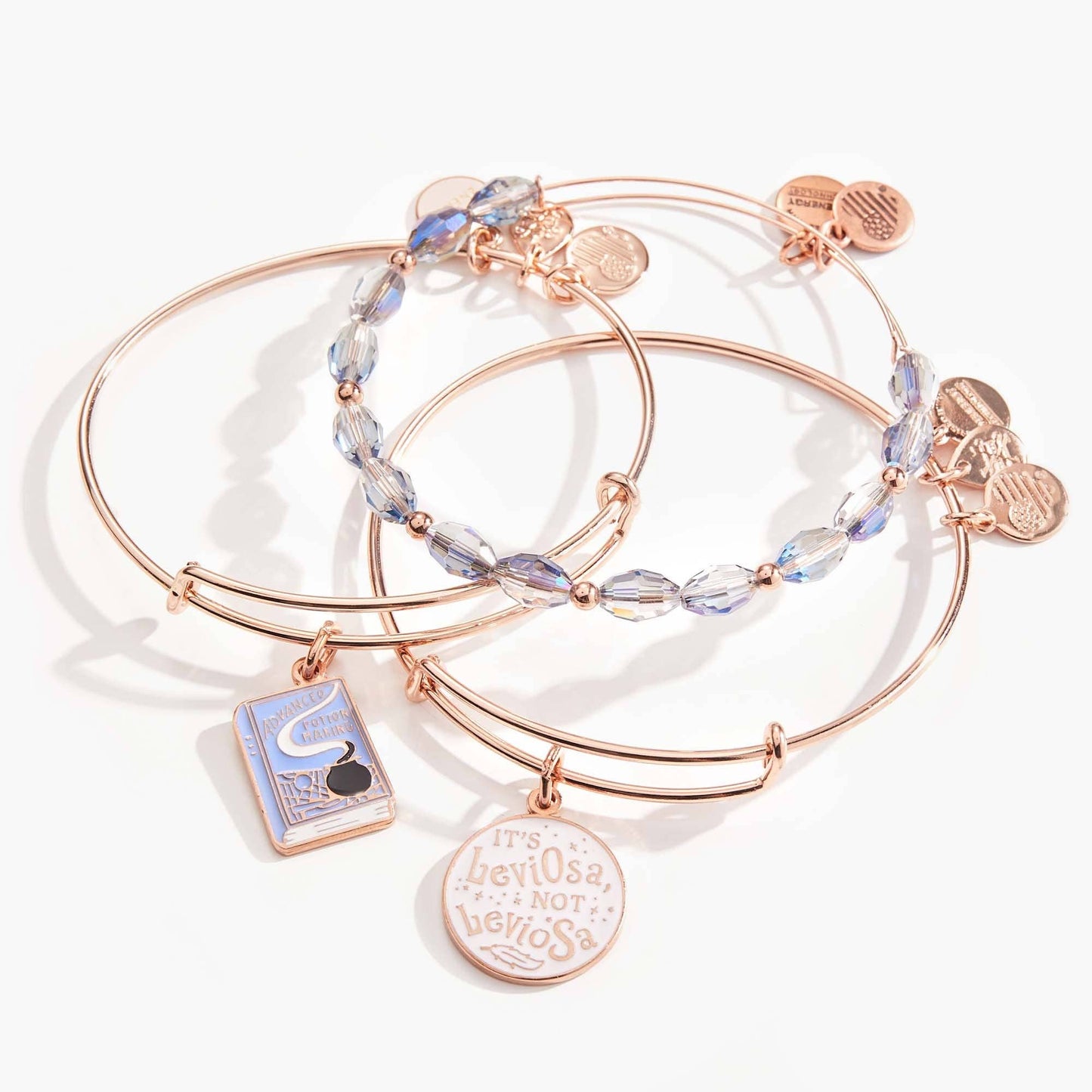 Harry Potter™ Hermione Bangle Bracelets, Set of 3: Shiny Rose Gold
