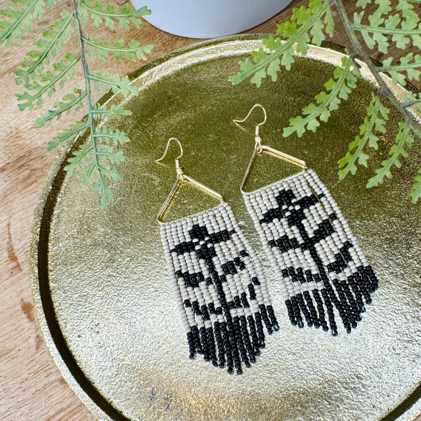 Swedish-Inspired Folk Floral Seed Bead Earrings