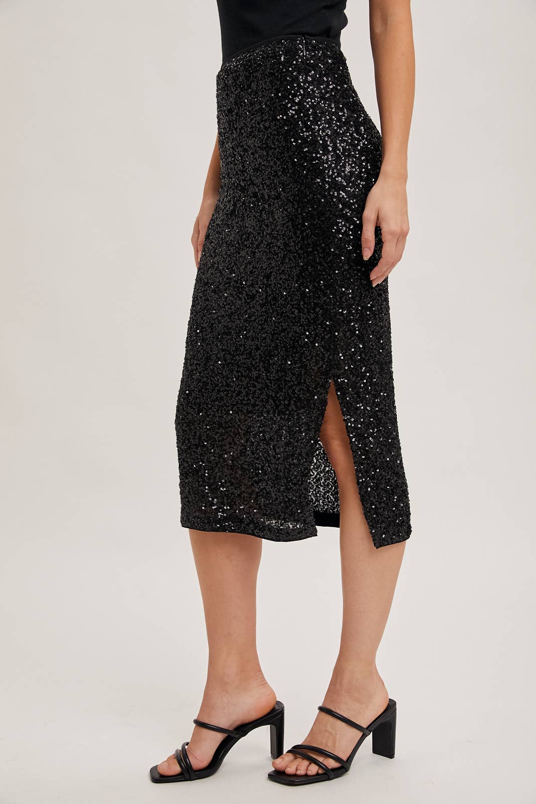SEQUIN MIDI SKIRT