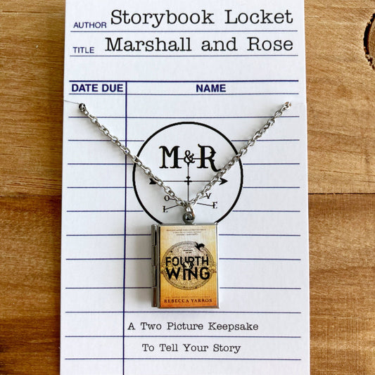 Book Locket Fourth Wing: Stainless Steel
