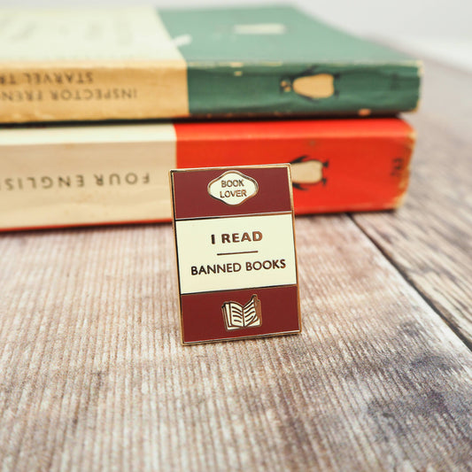 'I Read Banned Books' Book Lover Enamel Pin Badge