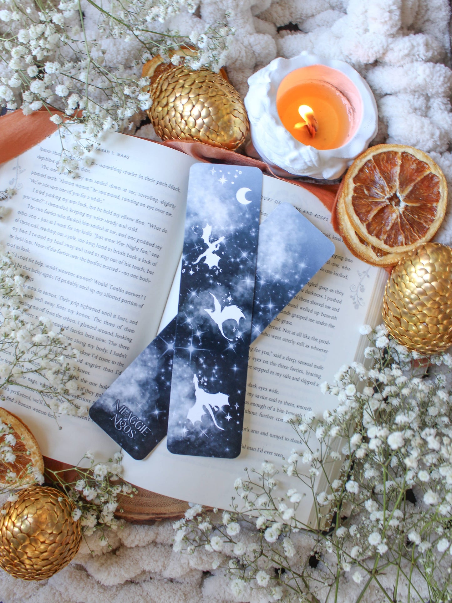 Navy Celestial Dragons 2x8 Bookmark | Glossy