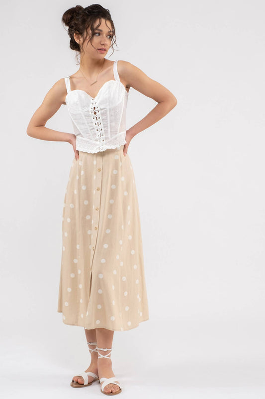 Polka Dot Midi Skirt
