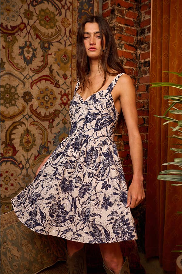 Bustier Style Navy Mini Dress