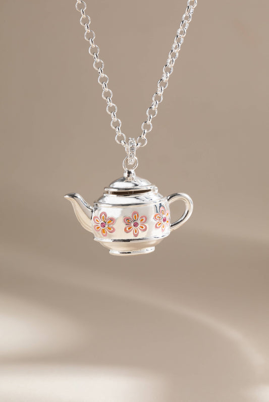 Teapot Locket Necklace Pendant