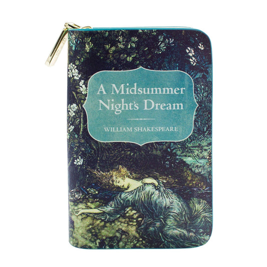Midsummer Night's Dream Book Vegan Leather Zip Around Purse
