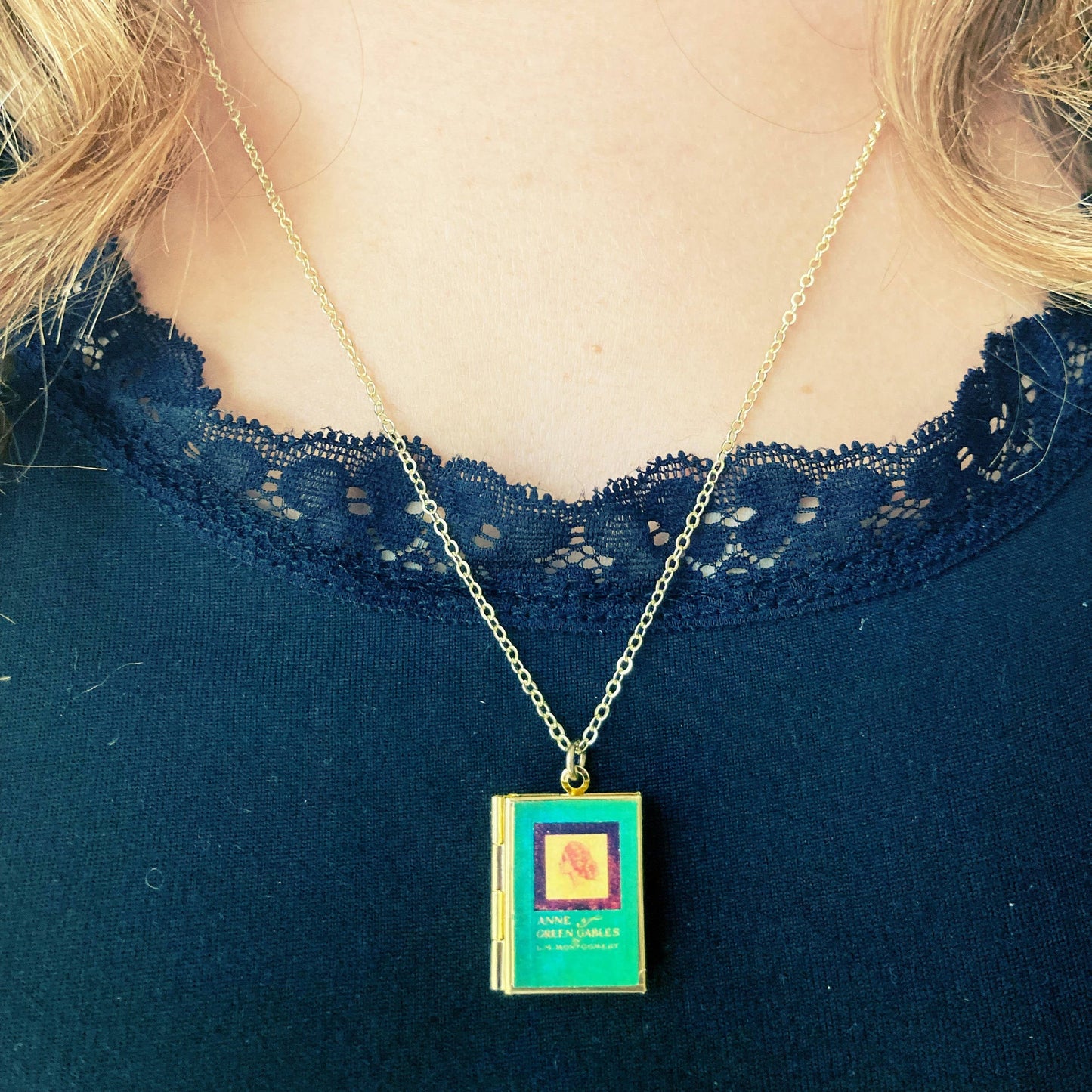 Book Locket Anne of Green Gables - Green First Edition: Brass