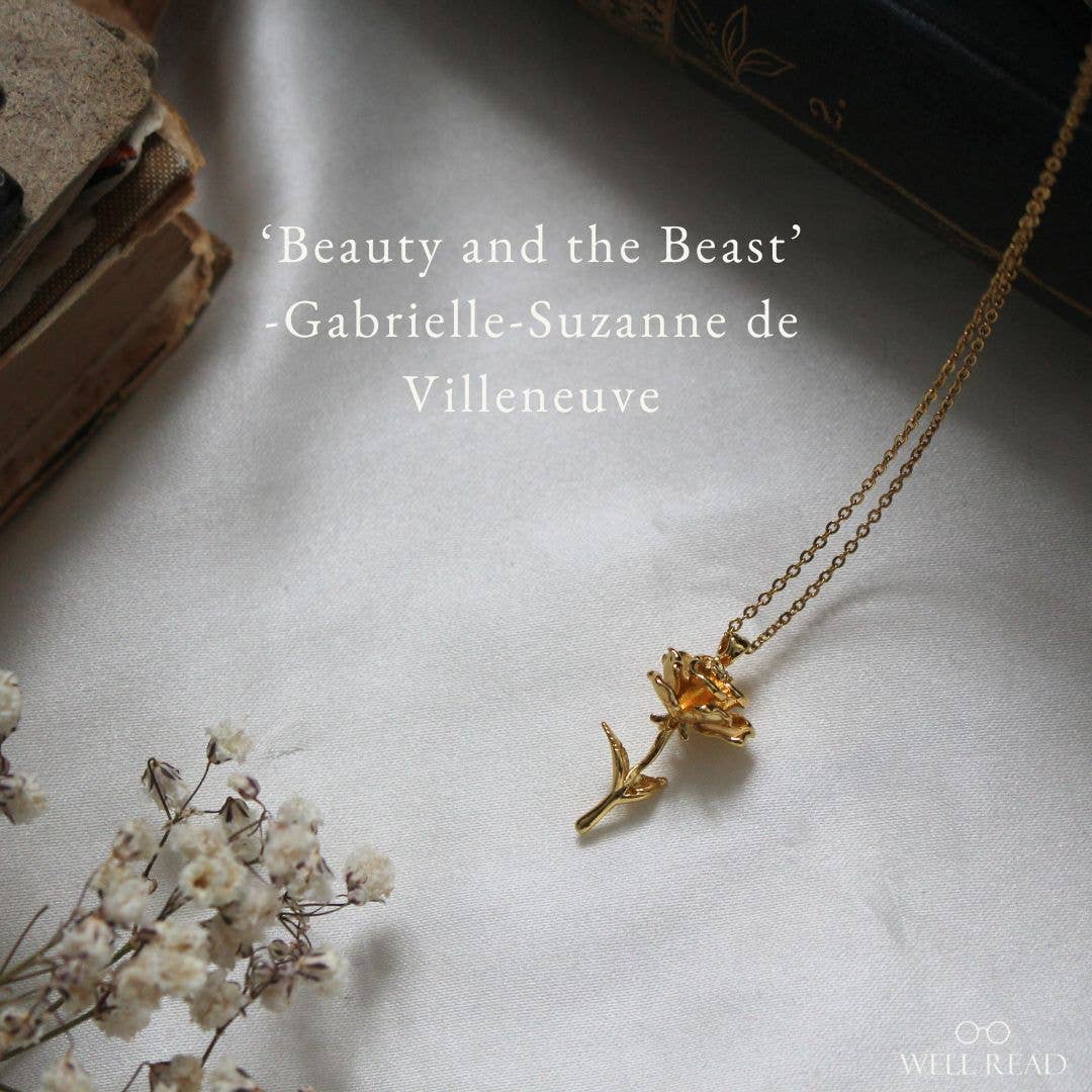 Beauty and the Beast Bookish Pendant Necklace