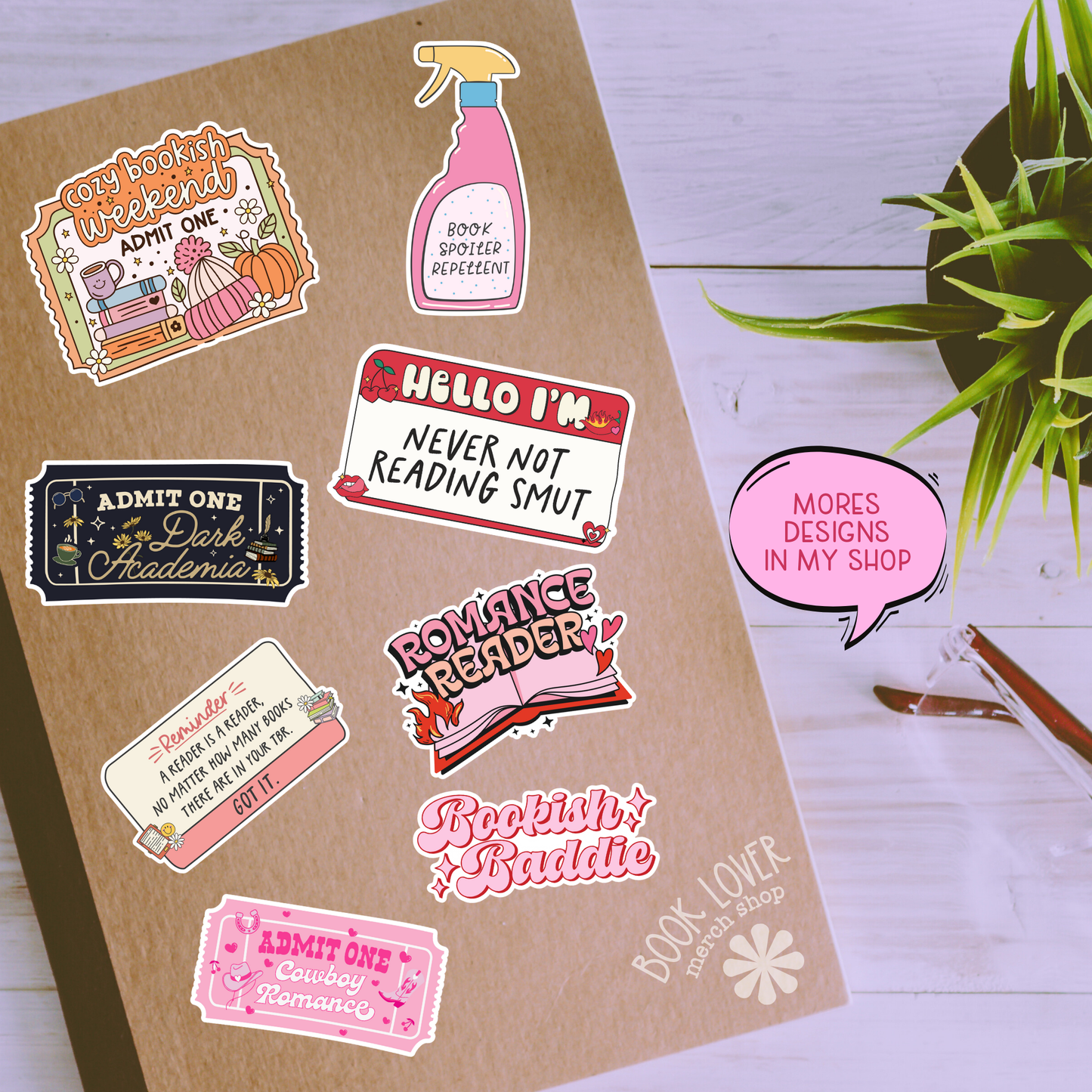 Bookish Babe Stickers / Bookish Stickers / Book Lover Gift: 2''