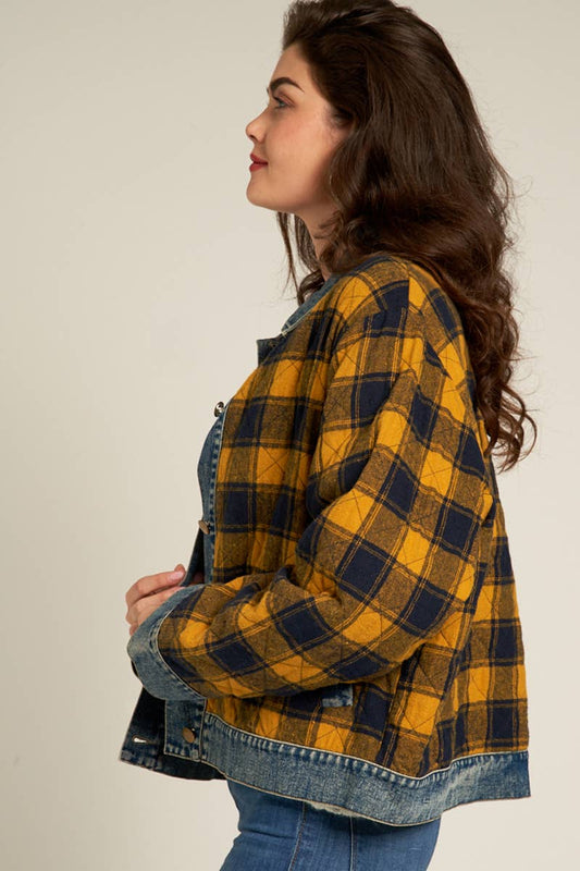 Plaid Denim Jacket