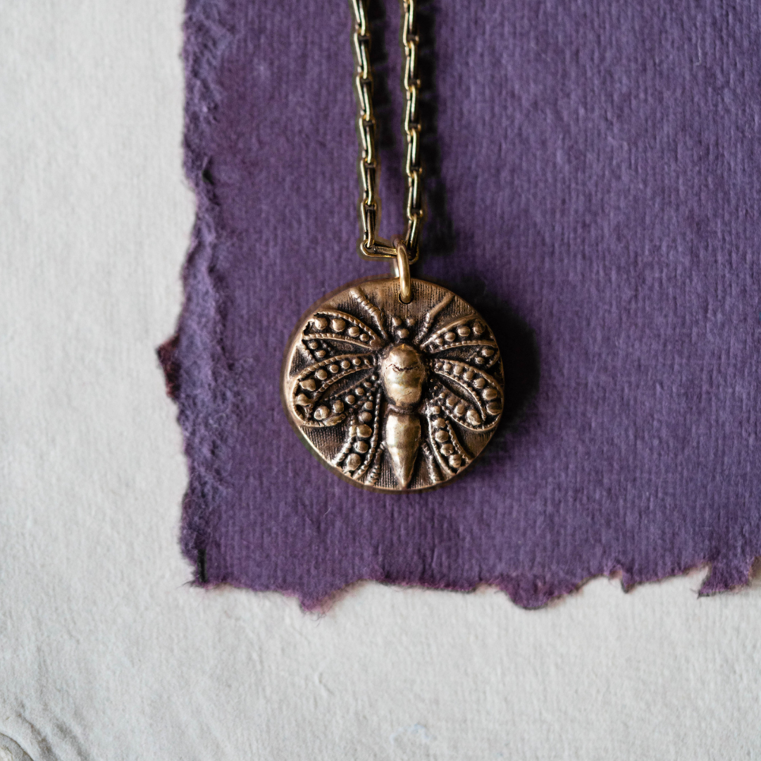Dragonfly Necklace - Outlander/Dragonfly in Amber