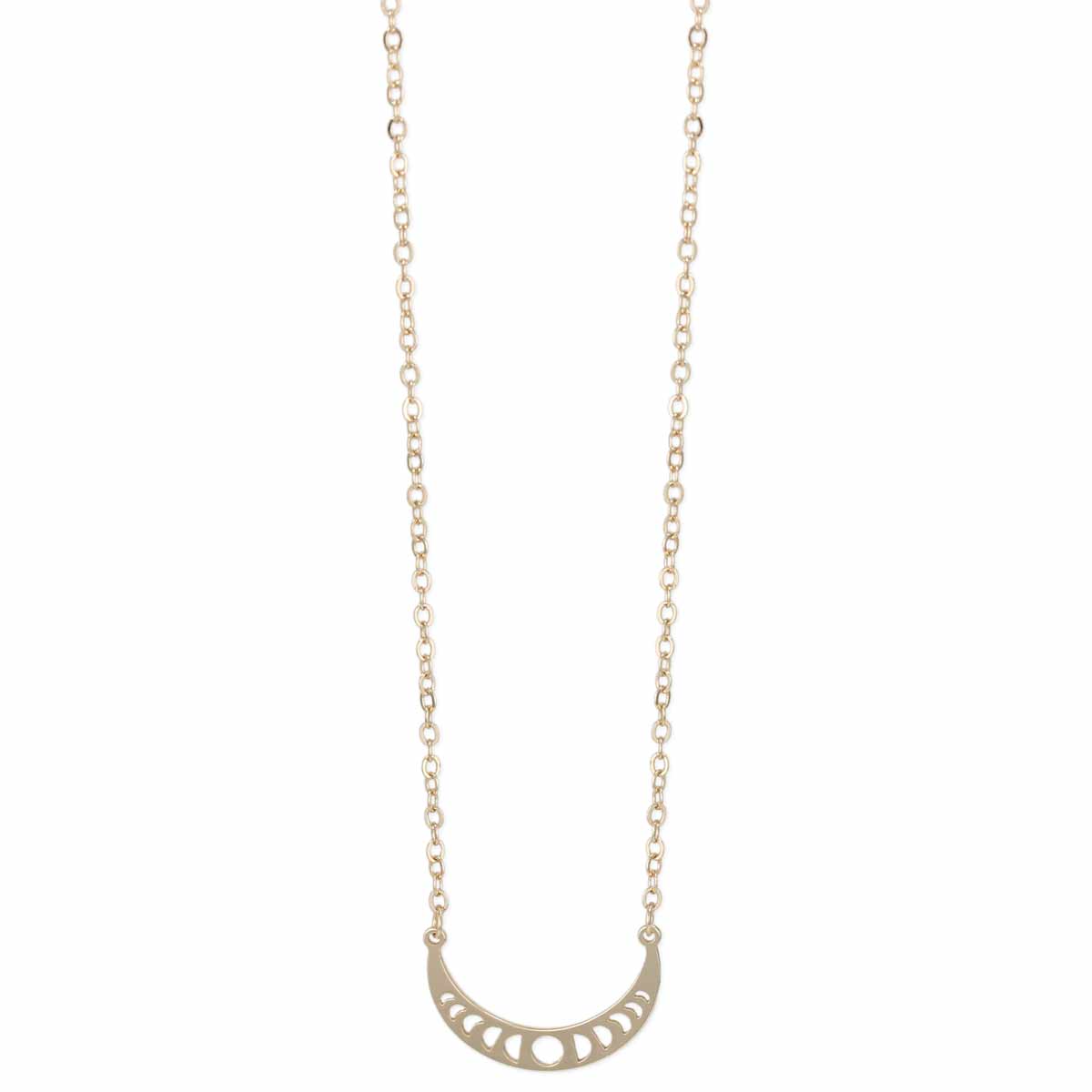 Lunar Moon Phases Gold Crescent Necklace