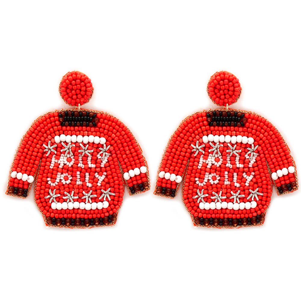 HOLLY JOLLY CHRISTMAS SWEATER EARRINGS