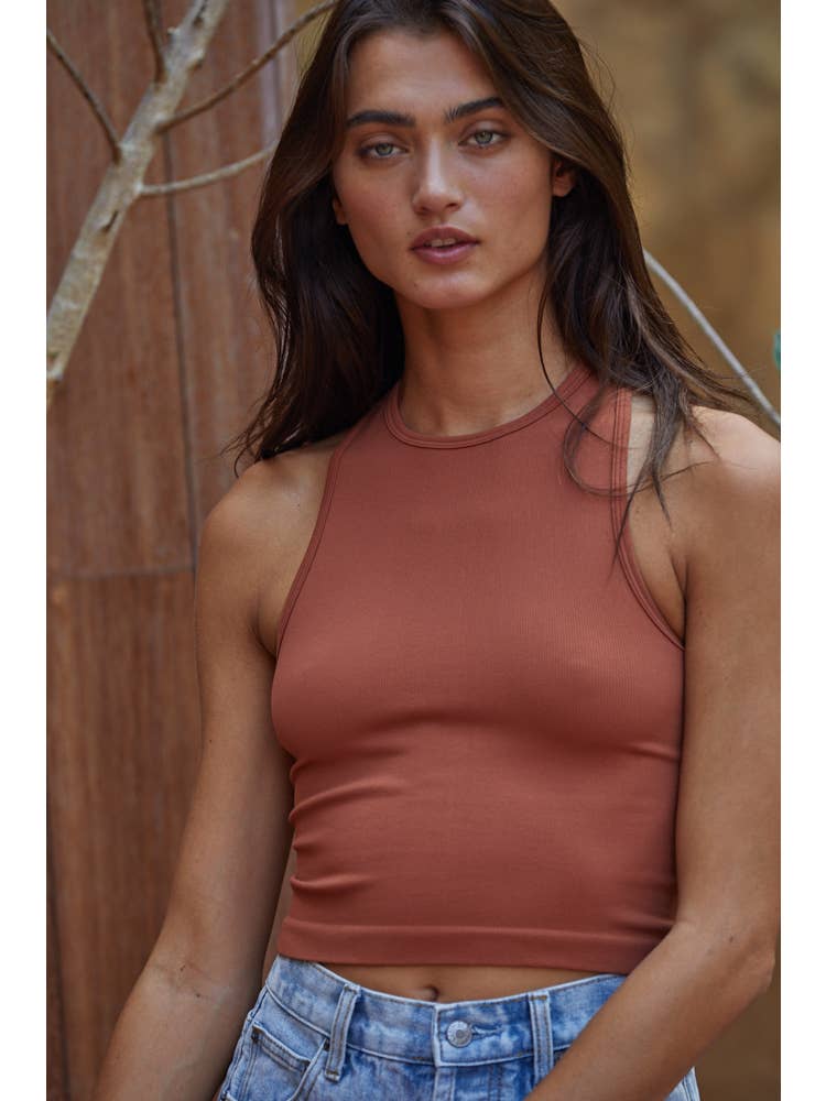 Cropped Racerback Tank