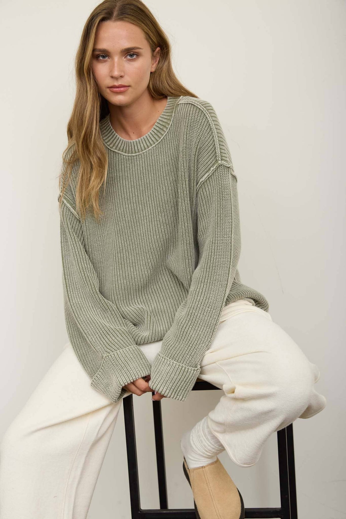 COTTON CUFF SWEATER
