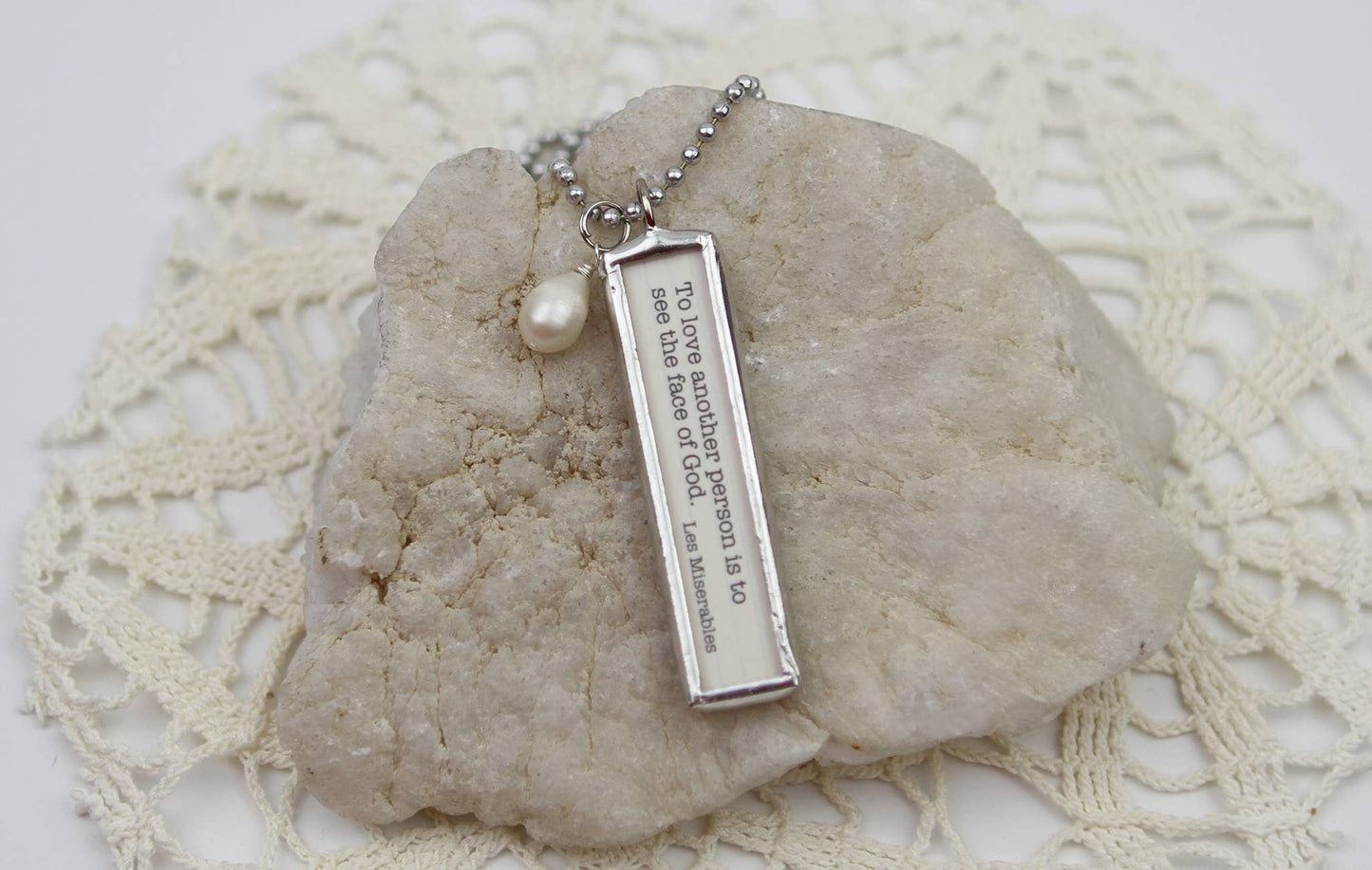 Les Miserables Literary Book Soldered Art Charm Necklace
