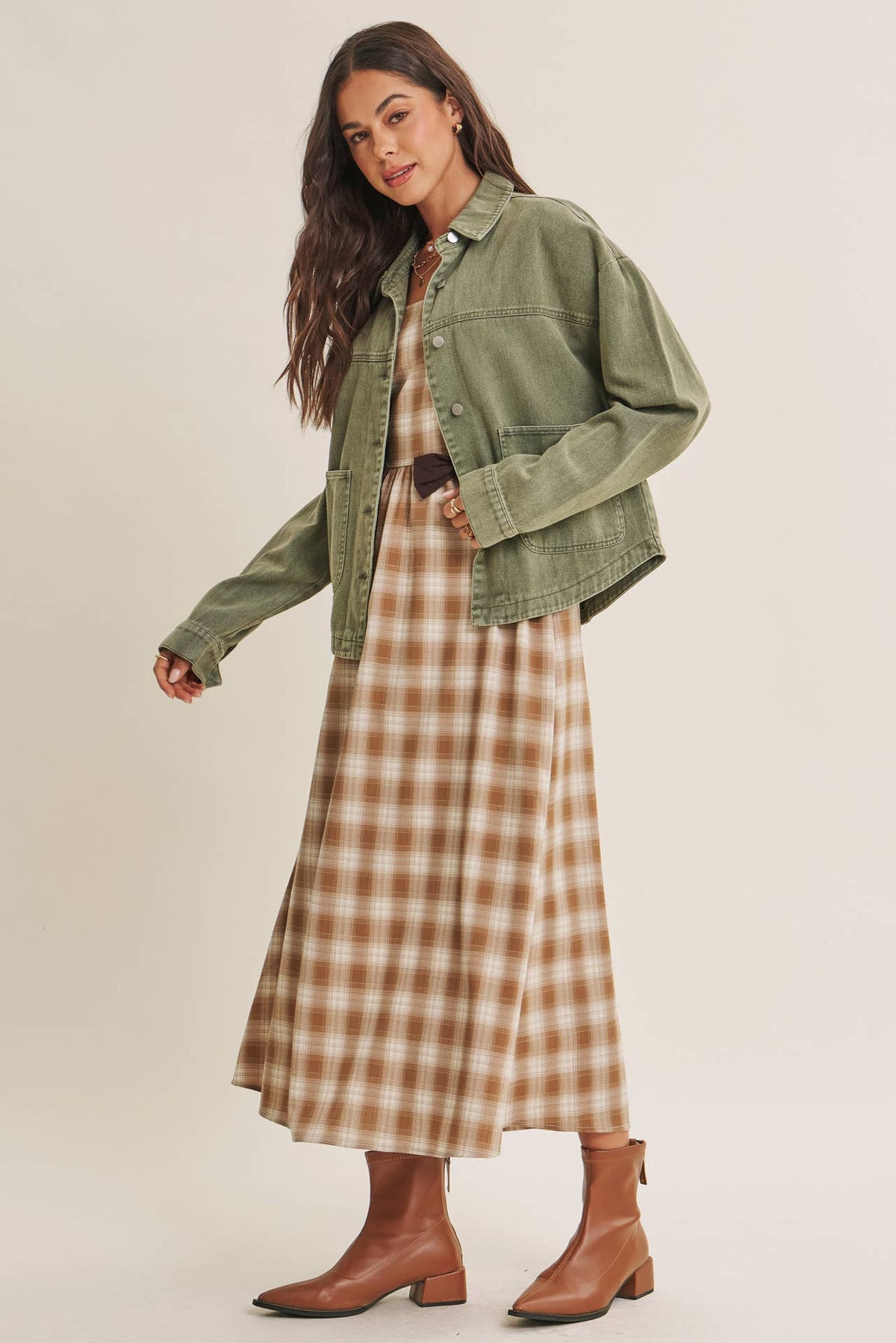 ONE OF A KIND WASHED COTTON TWILL UTILITY OVERSIZED JACKET