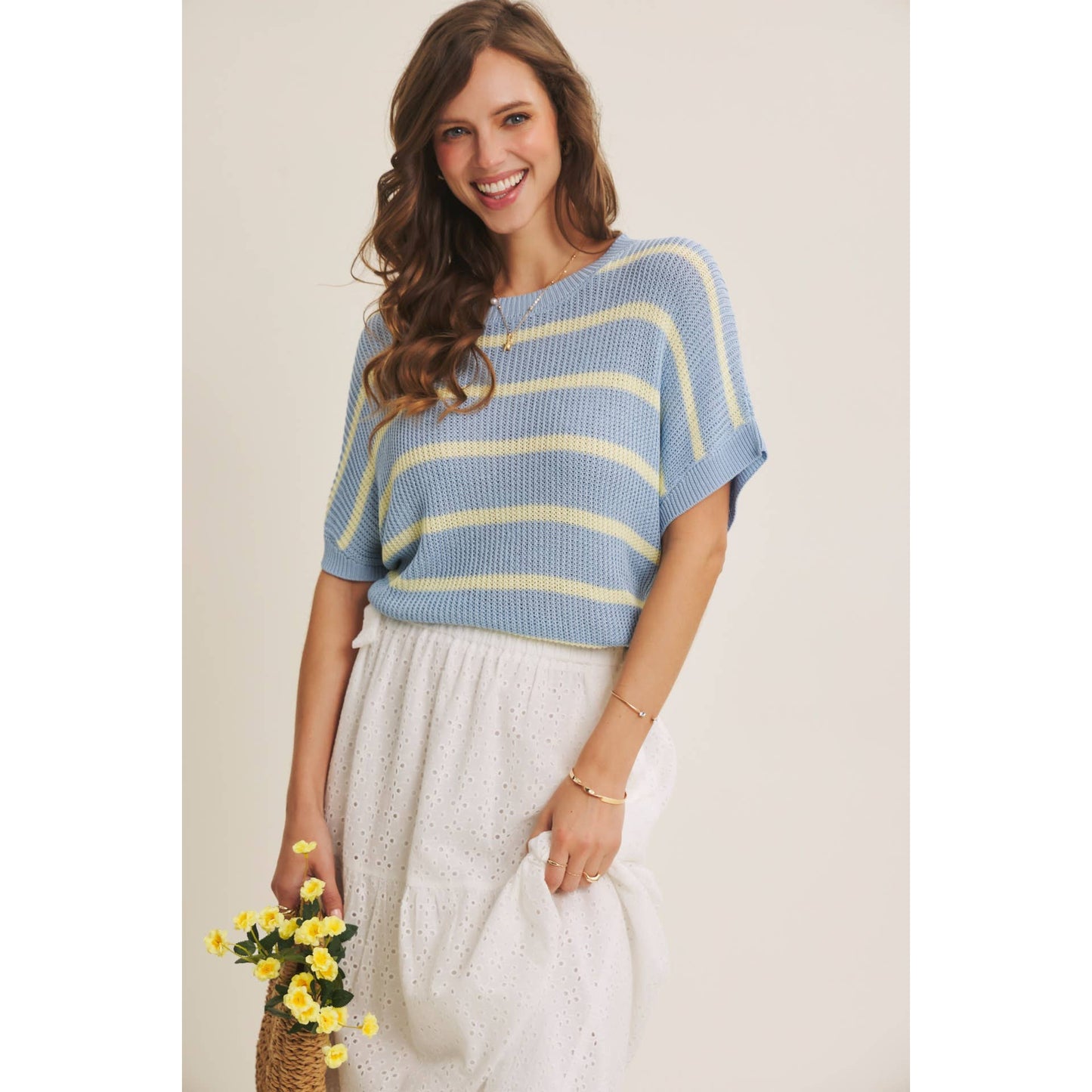 GO-TO FAVORITE RELAXED FIT VISCOSE STRIPE SWEATER