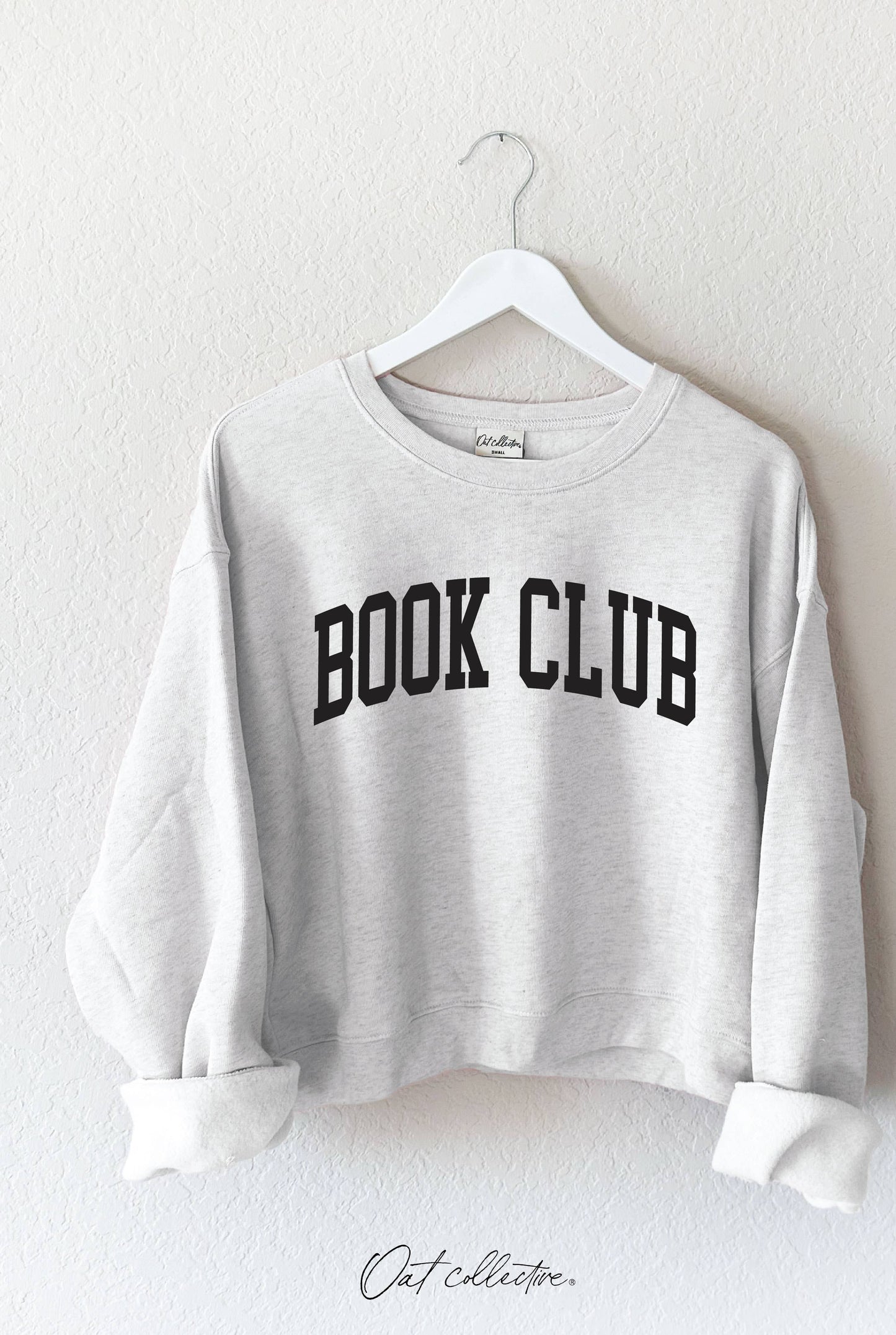 BOOK CLUB Mid Graphic Sweatshirt: WHITE HEATHER