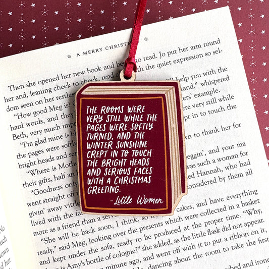 Little Women Book Quote Wooden Christmas Tree Decoration