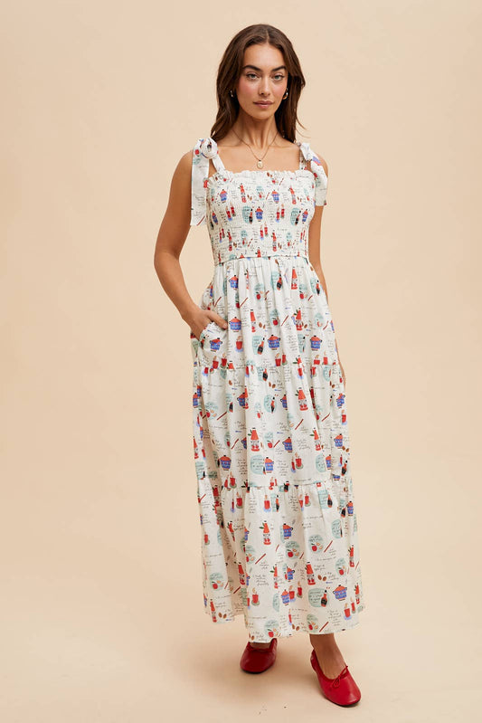 SMOCKED MAXI DRESS