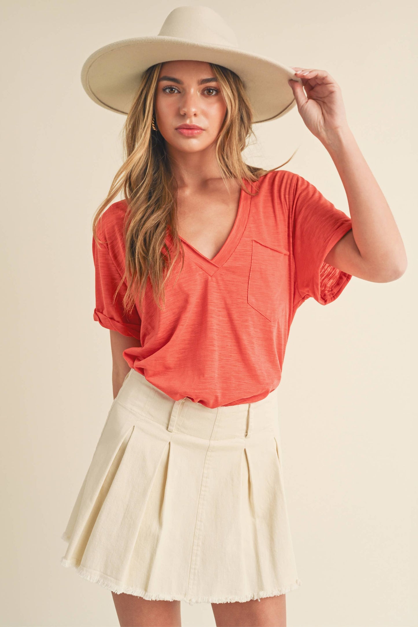 V-Neck Short Sleeve Top