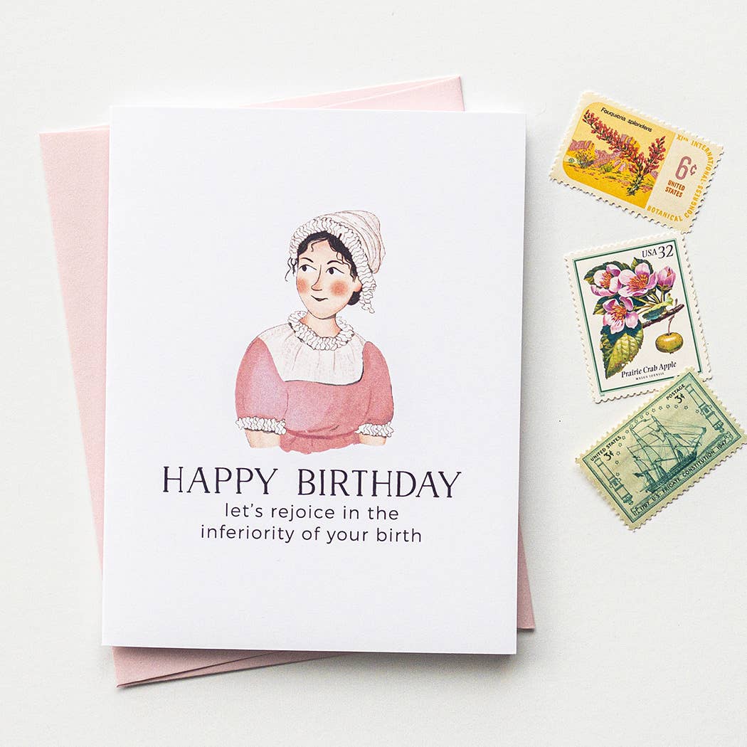 Pride & Prejudice Jane Austen - Funny Birthday Greeting Card