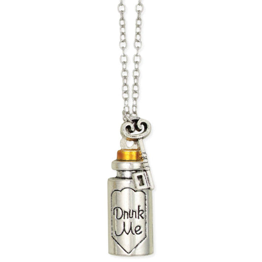 Alice's Choice Drink Me Key Silver Necklace