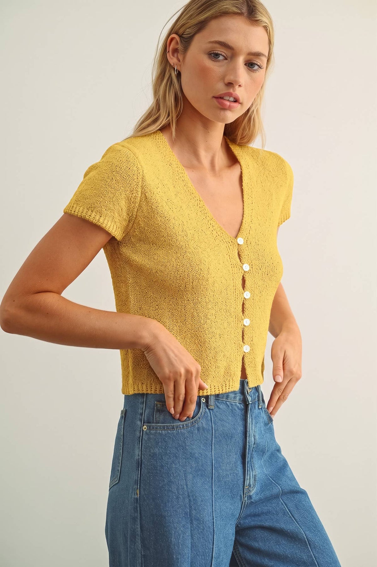 CAP SLEEVE BUTTON FRONT TOP