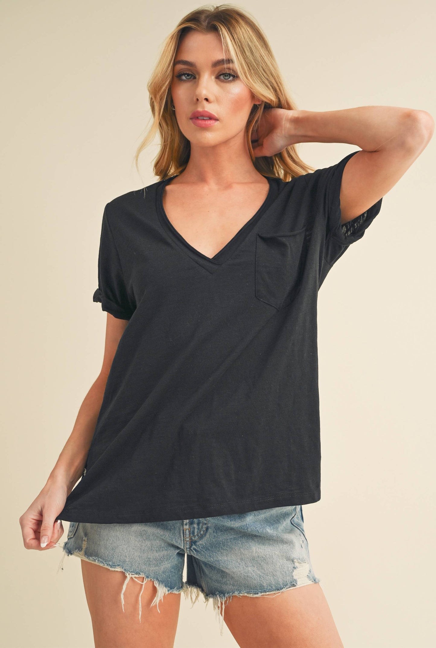 V-Neck Short Sleeve Top