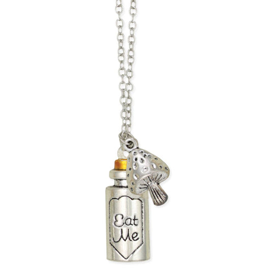 Alice's Choice Eat Me Mushroom Silver Necklace