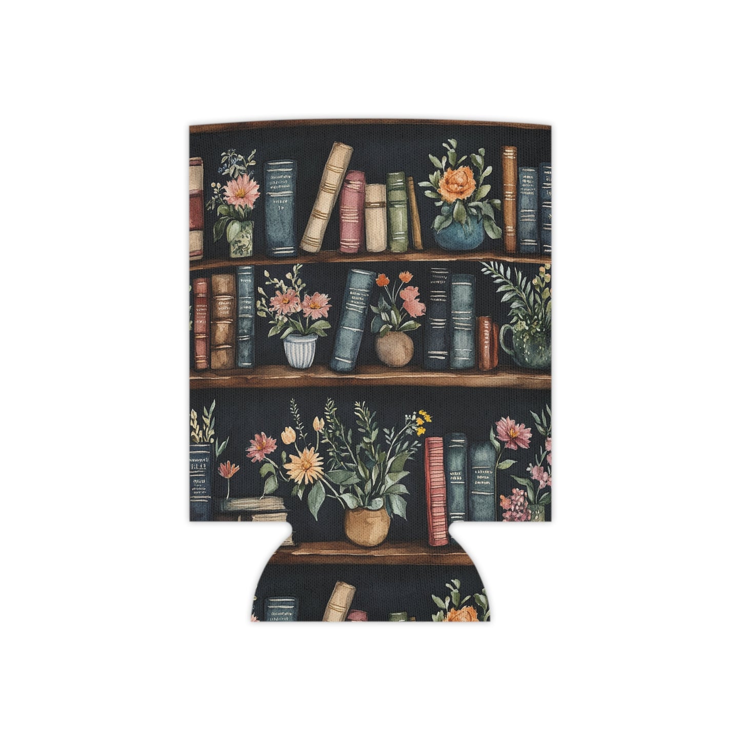 Bookish Can Cooler — Bookshelf Cozie for Sparkling Water & Reading