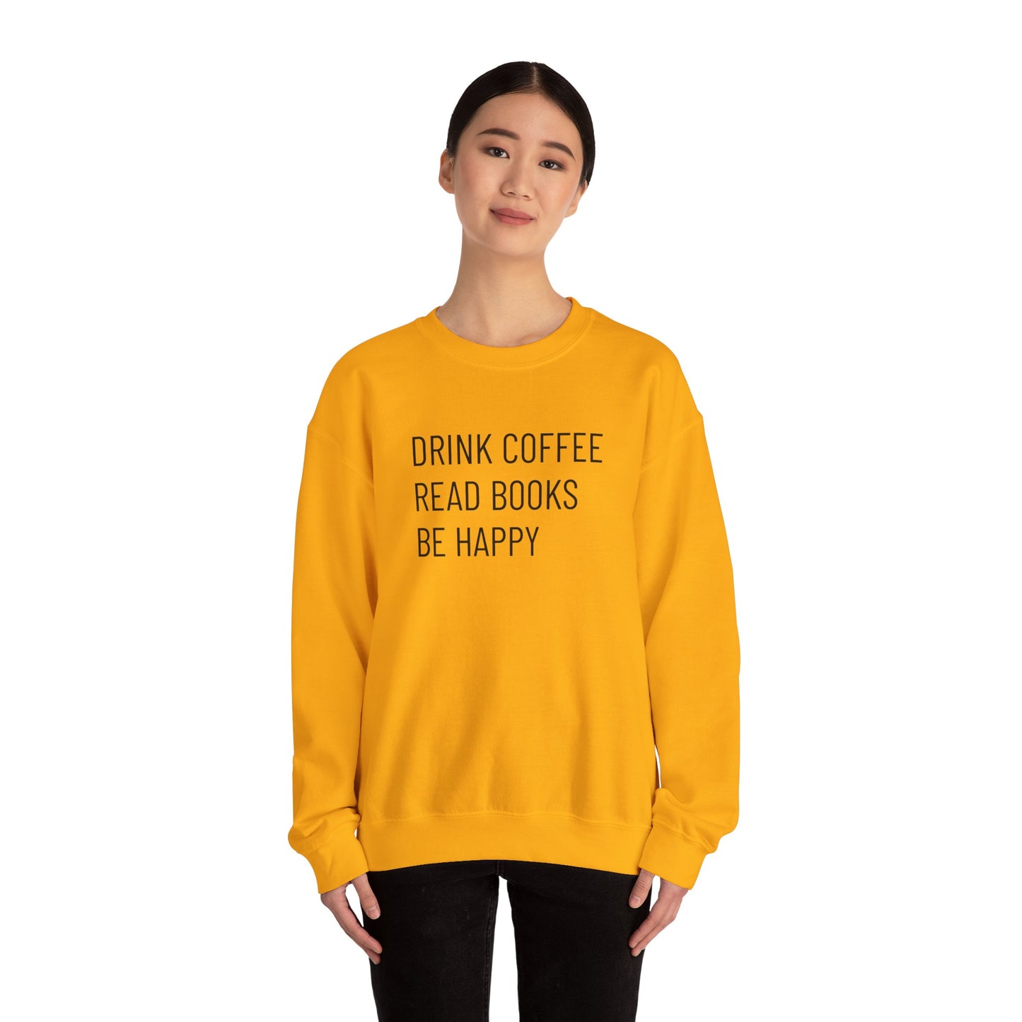 Coffee Books Happy - Unisex Heavy Blend™ Crewneck Sweatshirt