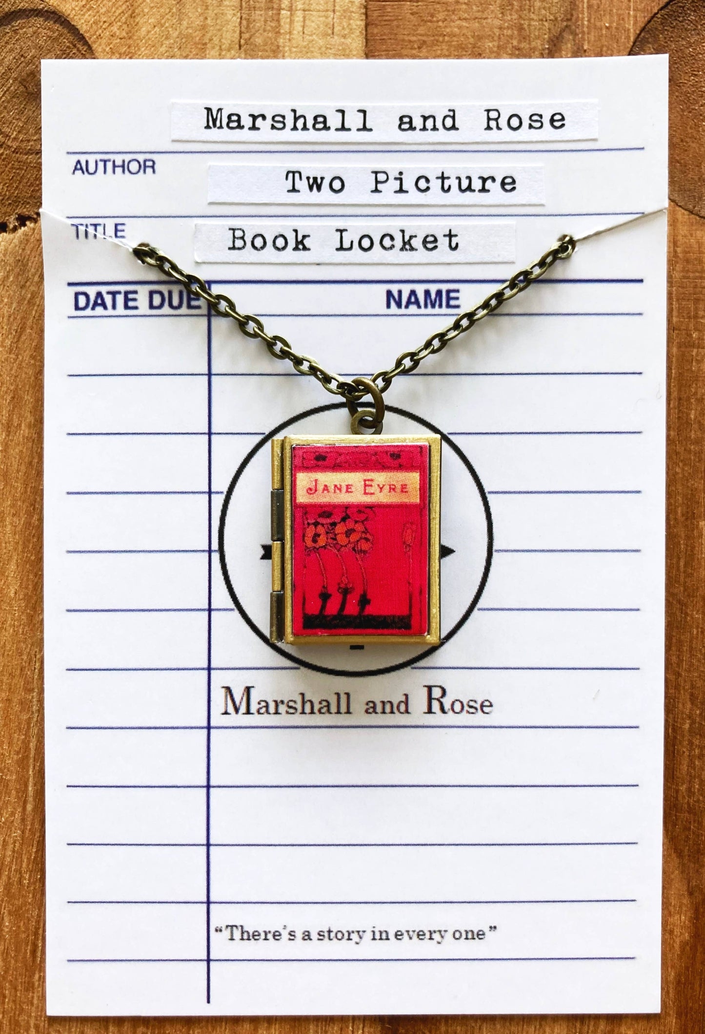 Book Locket Jane Eyre: Bronze