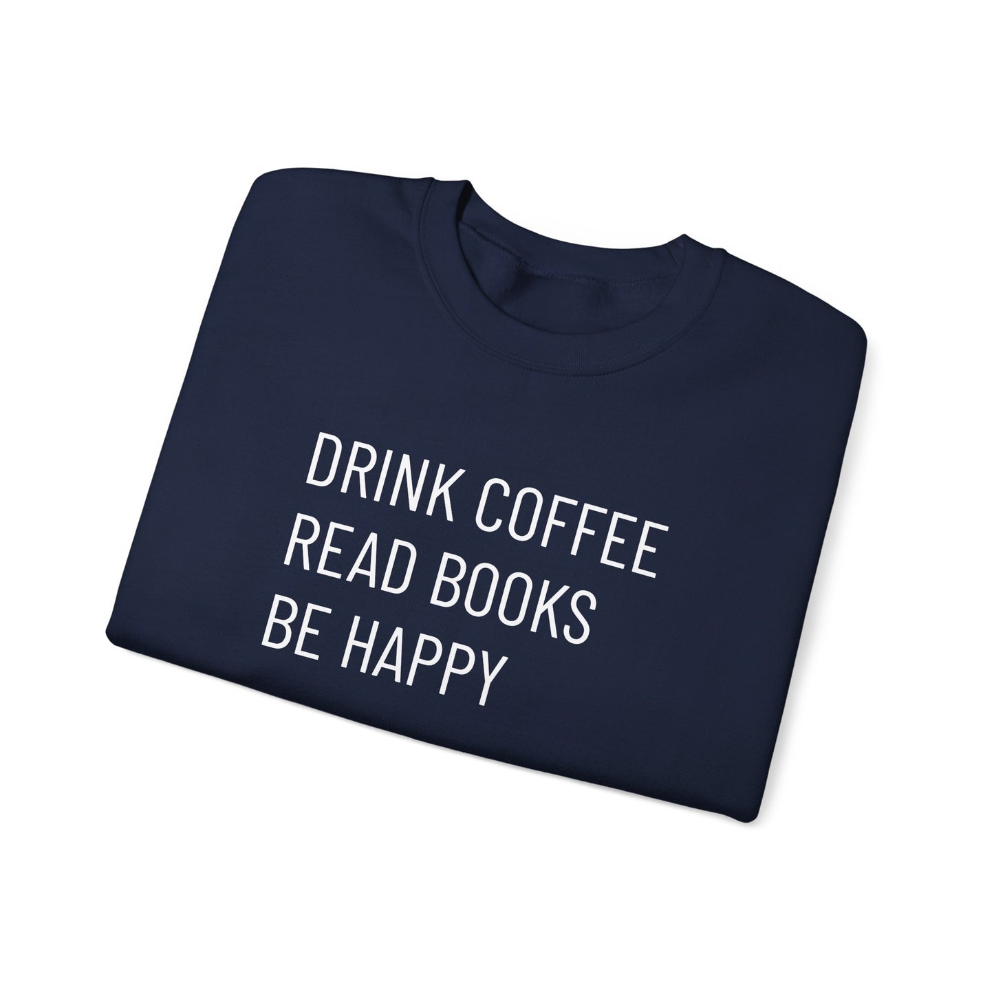 Coffee Books Happy - Unisex Heavy Blend™ Crewneck Sweatshirt