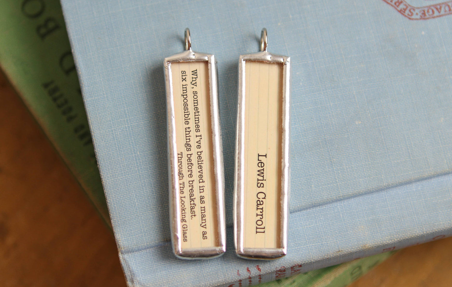 Through The Looking Glass Literary Book Charm
