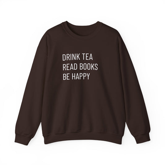 Tea Books Happy  Unisex Heavy Blend™ Crewneck Sweatshirt
