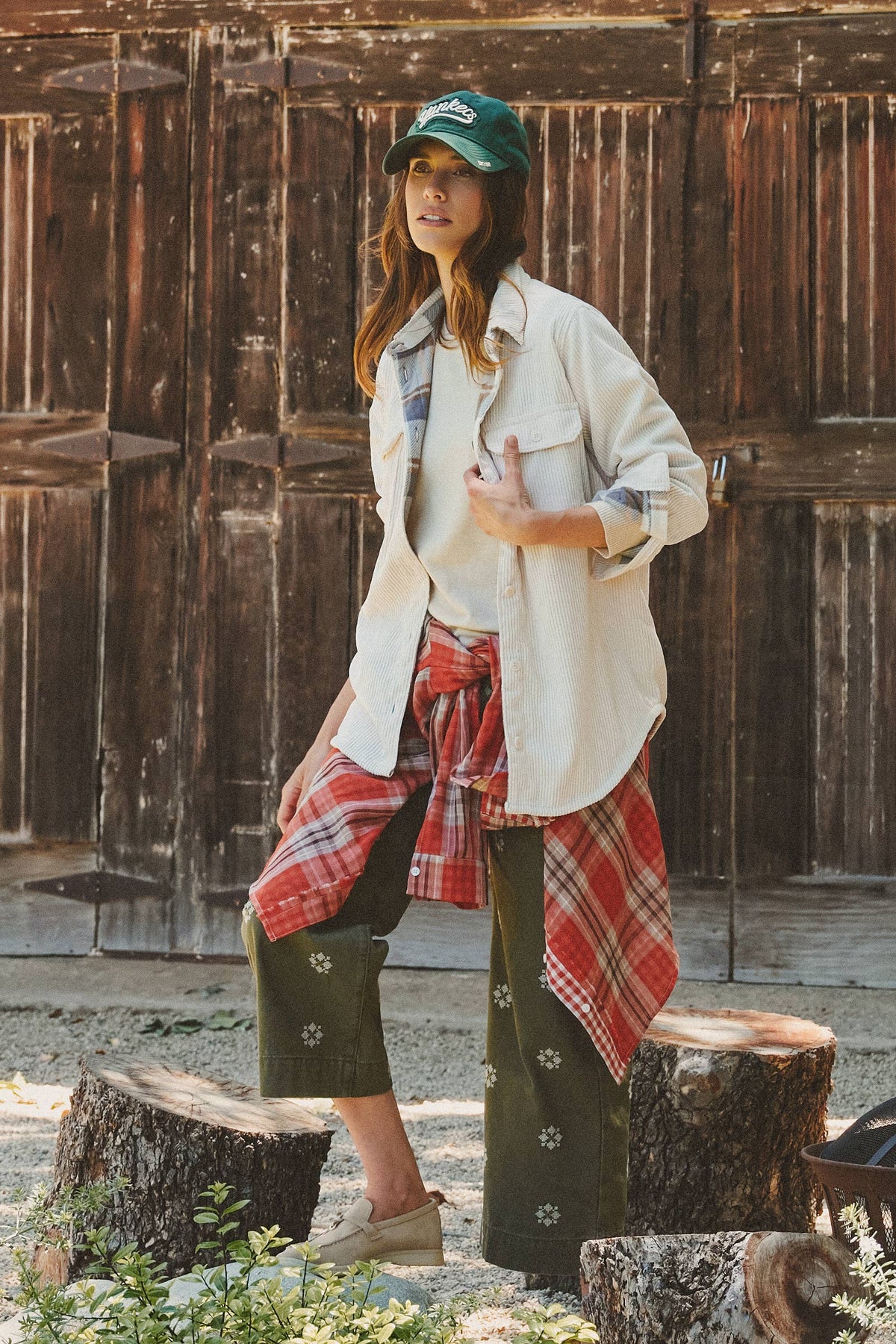 Plaid Lined Corduroy Flannel Shacket