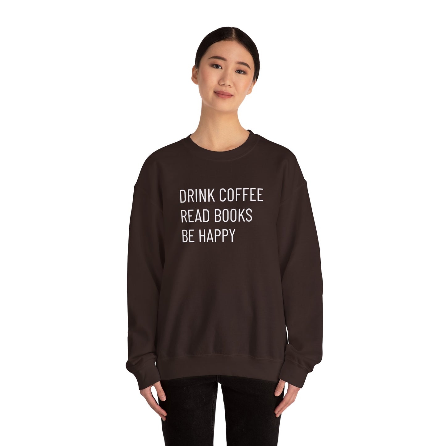Coffee Books Happy - Unisex Heavy Blend™ Crewneck Sweatshirt