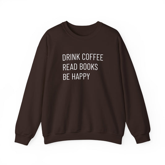 Coffee Books Happy - Unisex Heavy Blend™ Crewneck Sweatshirt